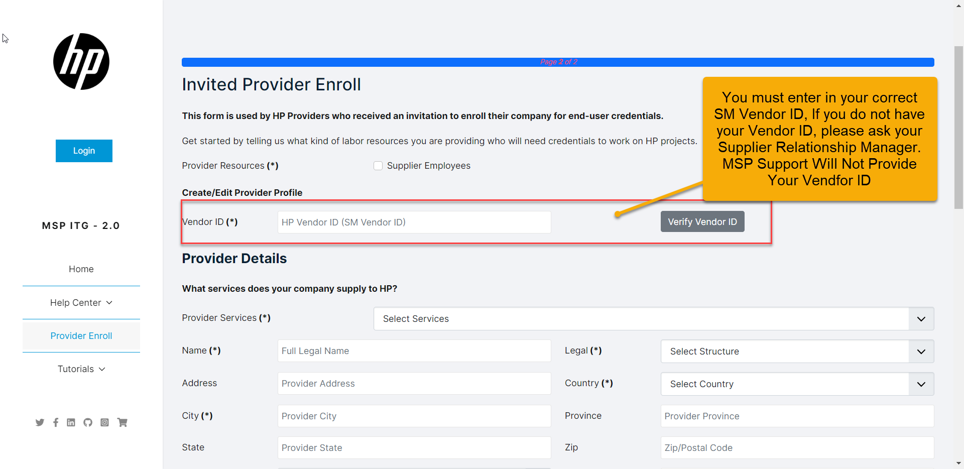 MSP Self-Service Enroll - PRO - Invited Provider